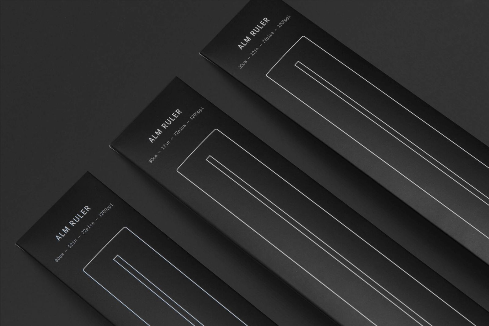 Exploded view of the ruler showing material layers and construction