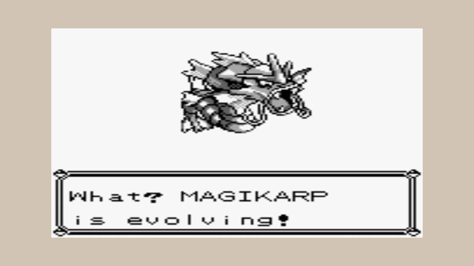 Magikarp evolving into Gyarados